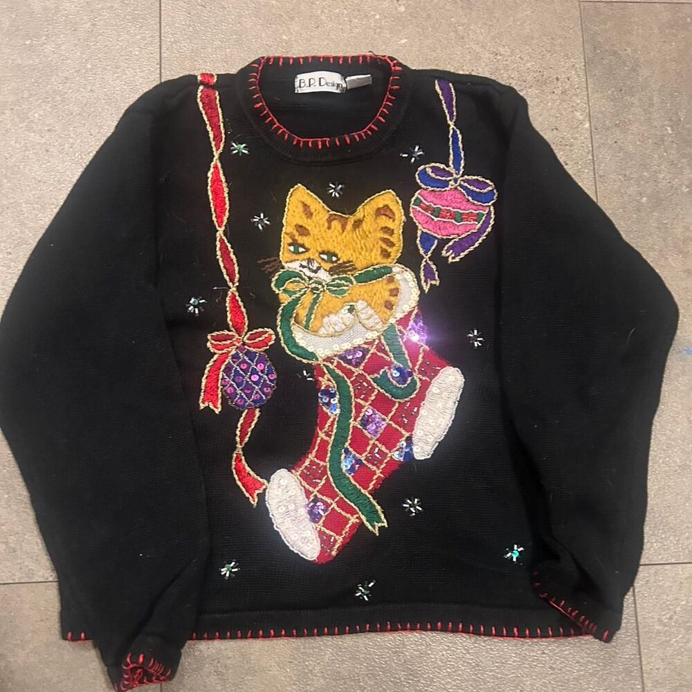 Bp Women's Vintage cat sweater